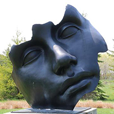 large garden decoration bronze face art sculpture